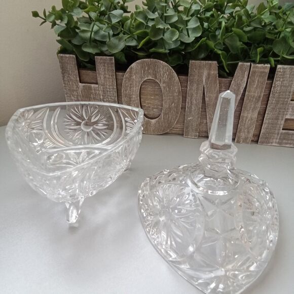 Vtg. Bleikristall Anna Hutte Footed 24% Lead Crystal‎ Covered Candy Dish Germany - Picture 3 of 11